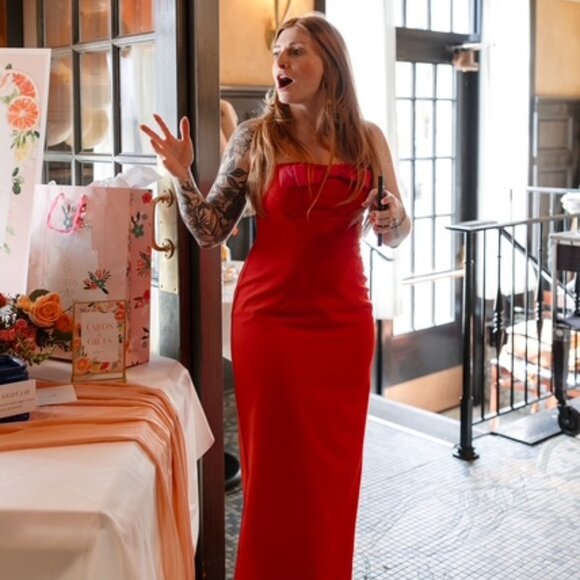 Flat White Bow Midi Dress - Picture 4 of 4